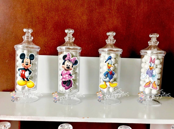 Mickey Mouse Clubhouse Theme Birthday party Apothecary Favor Jar Clubhouse Party Mickey Minnie centerpiece Party decoration favors SET OF 12 Il_570xn