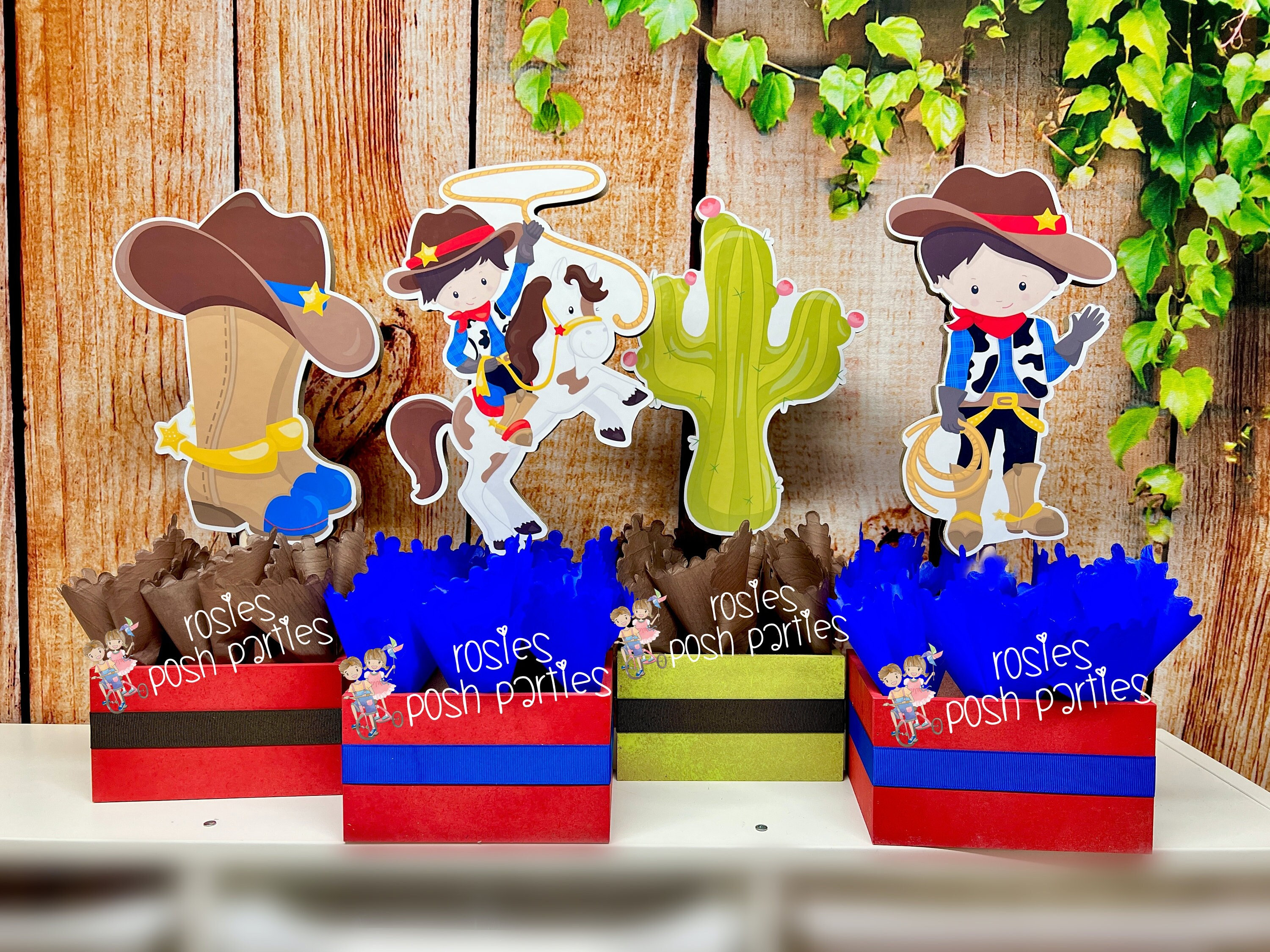 Cowboy Birthday Centerpieces Decoration Party Western Party Etsy