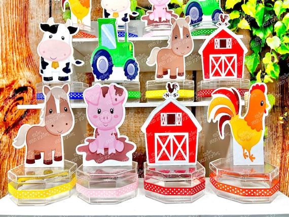 Farm Theme | Farm Baby Shower | Farm Birthday | Farm Barnyard Candy Jar Favor | Frm Party Favor | Farm Theme Decoration | Barnyard SET OF 12 Il_570xn