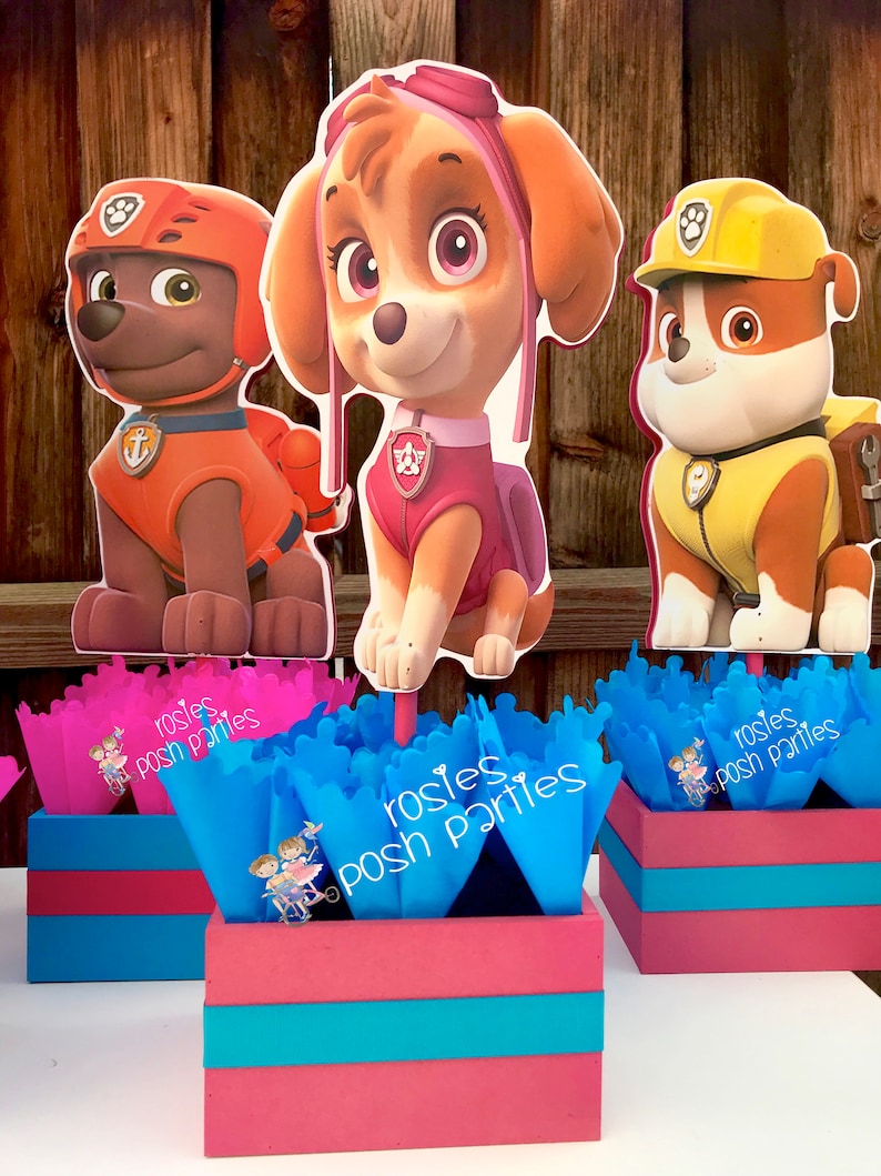 Paw Patrol Centerpieces Pink Paw Patrol centerpieces for | Etsy