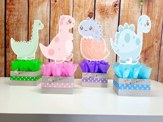 Pink Dinosaur Theme | Girl Dinosaur Birthday Party Centerpiece | Hatching Soon Pink Girl Dinosaur Baby Shower Birthday Party Theme SET OF 4 Il_570xn