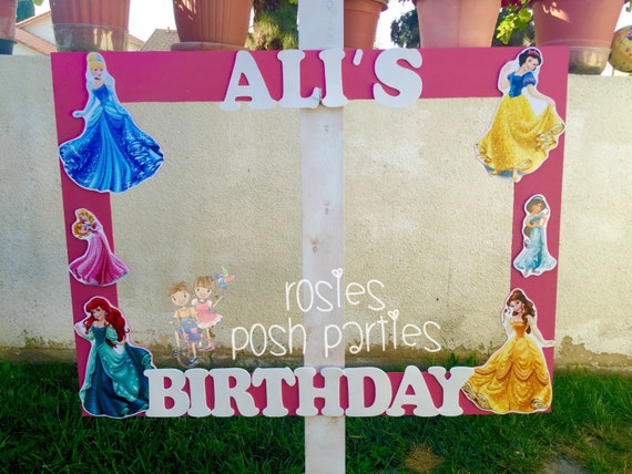 Princess photo booth Princess birthday party photo booth or photo prop decoration Ariel Cinderella Mermaid Jasmine Snow White Aurora Belle Il_570xn