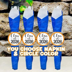 Graduation Theme | Grad Night Party | Graduation Party Favor | Napkin Wrapped Utensil Kits | Hight School College University Class of 2026