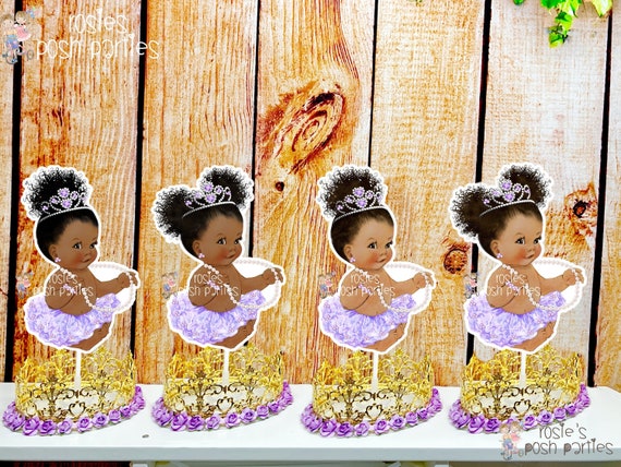 Royal Princess Theme | Lavender and Gold Theme | Little Princess Crown | Royal Theme Crown Centerpiece | Princess Theme Gold Crown SET OF 4 Il_570xn
