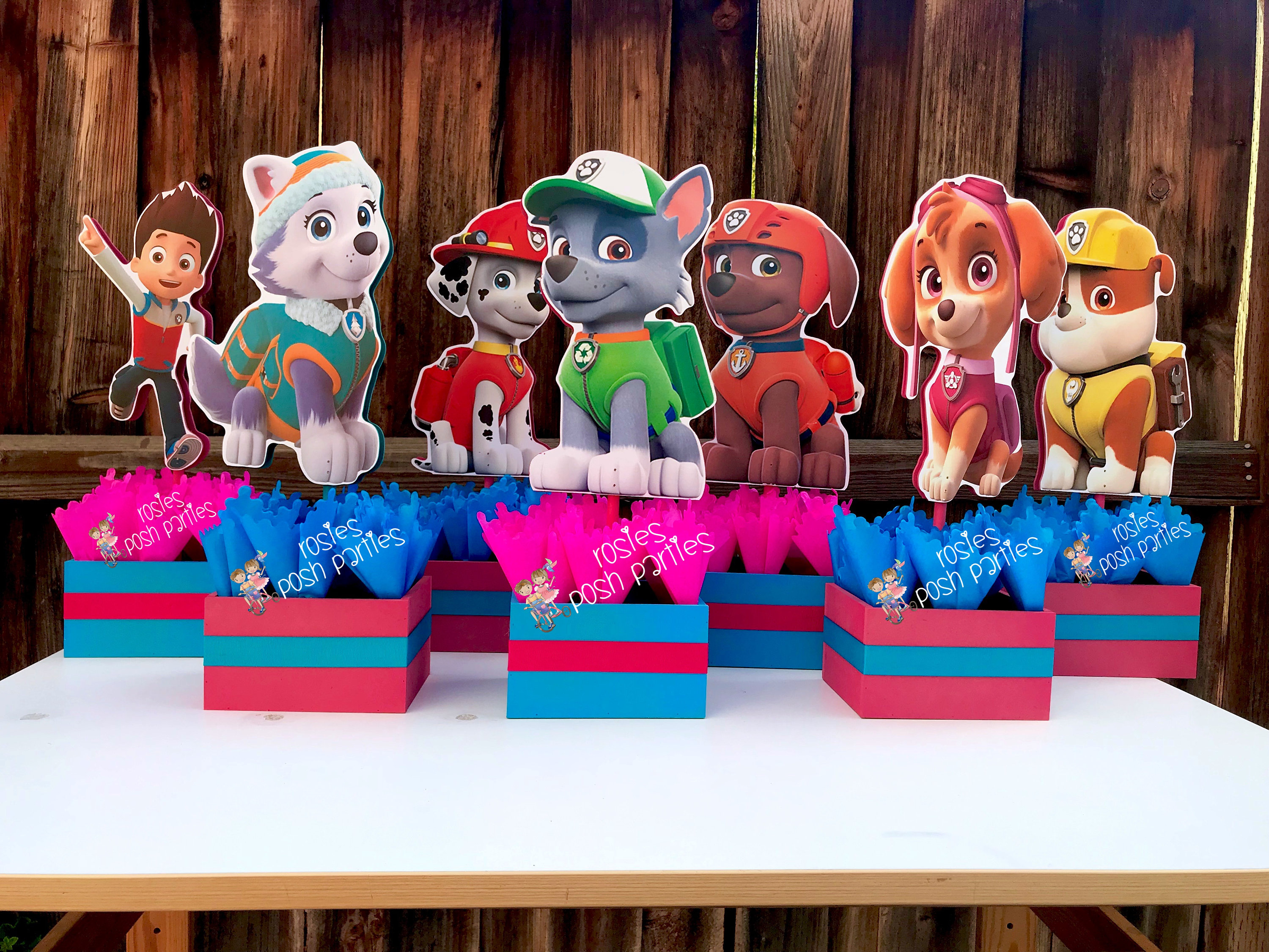 Paw Patrol Centerpieces Pink Paw Patrol centerpieces for | Etsy