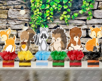 Woodland Animals Birthday Centerpiece Decoration Wood Friends Theme centerpiece birthday party guest table centerpiece decoration INDIVIDUAL