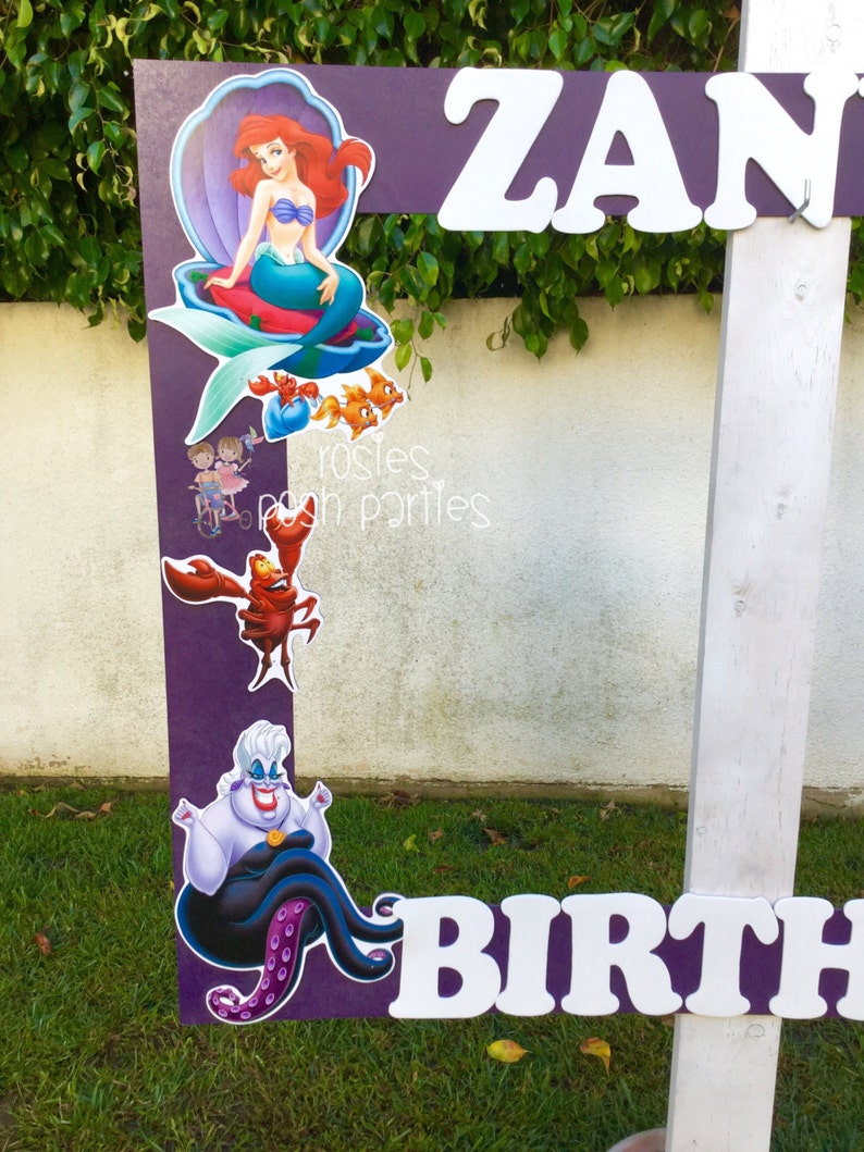 Little Mermaid photo frame booth birthday party picture frame Etsy