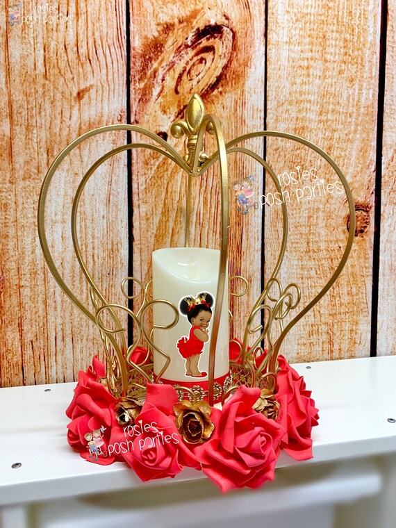 Royal Princess Theme | Red and Gold Theme | Little Princess Crown | Royal Theme Crown Centerpiece | Princess Theme Gold Crown Theme Decor Il_570xn
