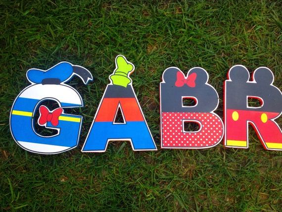 Mickey Letters Clubhouse wood letters with characters for birthday, work desk, house or room decor birthday gift Il_570xn
