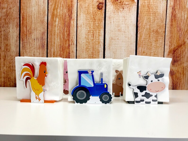 Farm Theme Birthday Party Napkin Holders Decoration Farm Animals Farm Baby Shower Farm Animals Birthday Farm Birthday Farm Napkin Set Of 6 Home Living Kitchen Decor Vadel Com