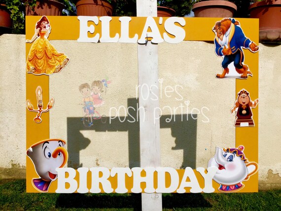 Beauty And The Beast Photo Booth Belle Birthday Party Photo Etsy