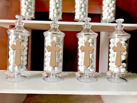 Baptism Religious Celebration Holy Cross Apothecary party Favor party decoration Holy Party Favor Apothecary Jar Favors Party SET OF 12 Il_570xn