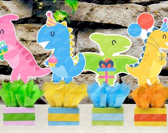 Dinosaur Party | Dinosaur Theme | Dinosaur Birthday Party Decoration | Dinosaur Centerpiece Hatching Soon Dinosaur Deco Theme SET OF 4