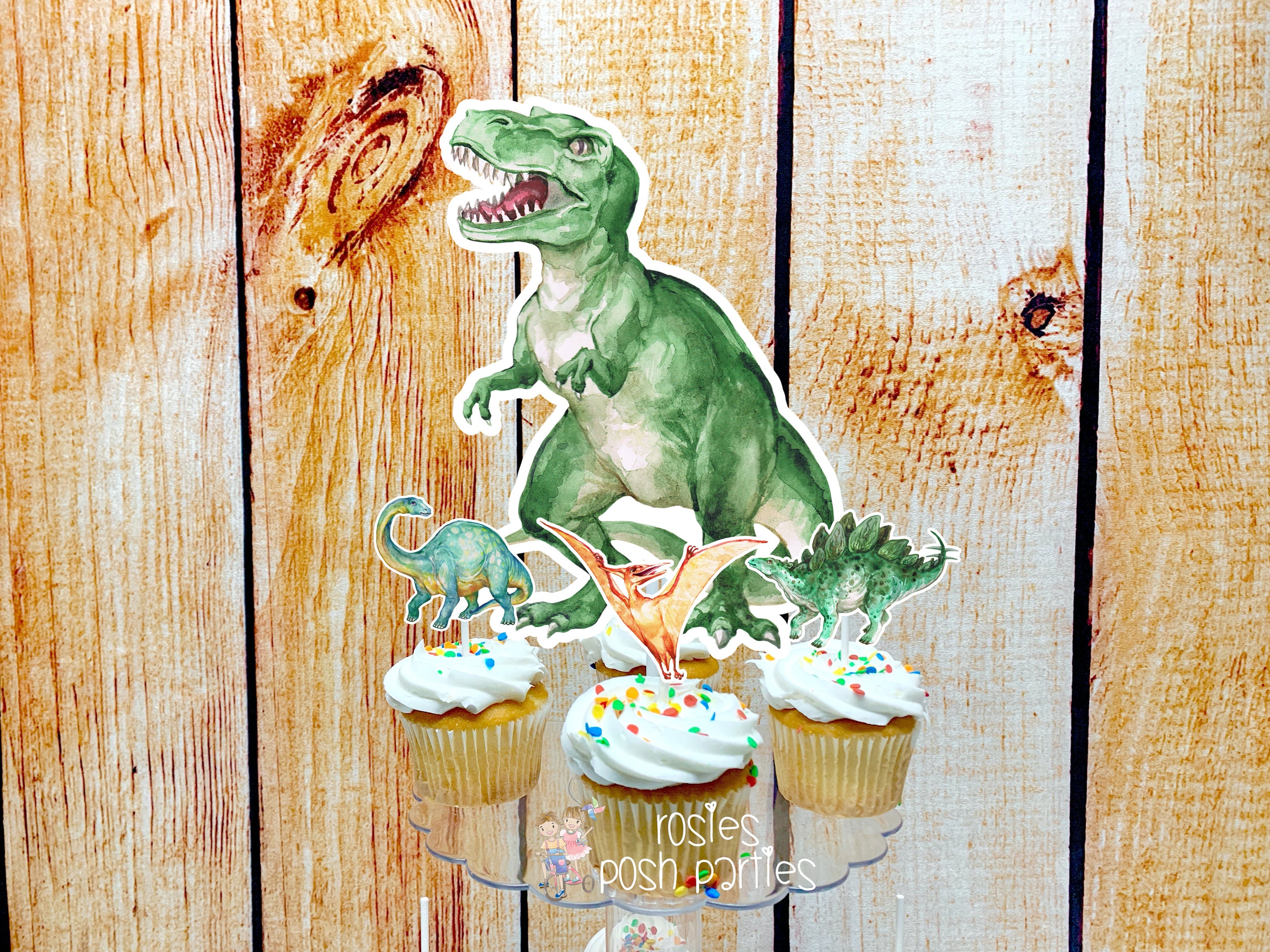 Dino-Cupcake-Ständer Für Kindergeburtstage – Mit 12 Aufsätzen Für Perfekte Geburtstagsdekoration