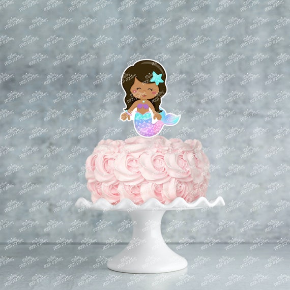 African Mermaid Pastel Theme Cake Topper | Mermaid Cake Topper Decoration | Mermaid Theme | Cake Topper Under The Sea Cake | Under Sea Cake Il_570xn