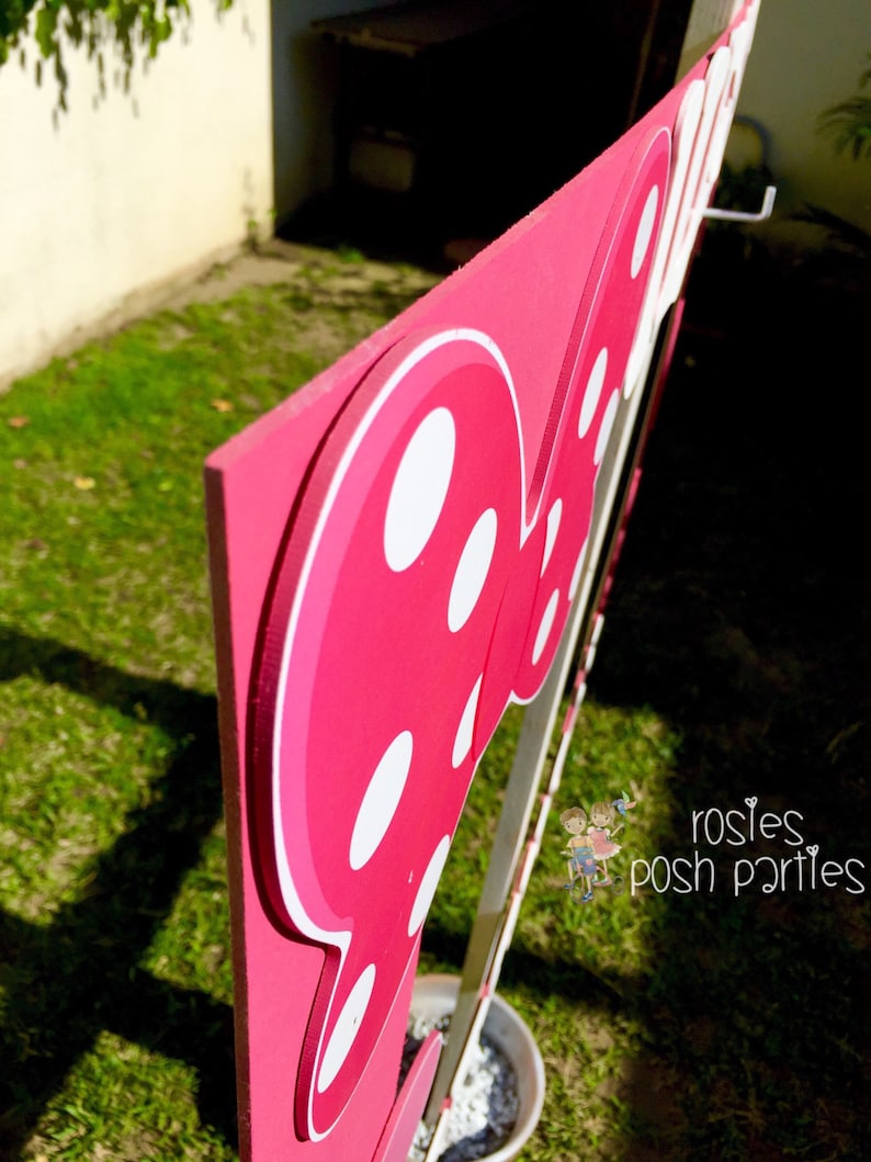 Minnie Mouse photo booth Clubhouse birthday party photo booth or photo prop decoration Pluto Daisy Minnie Mickey Donald Pink Minnie