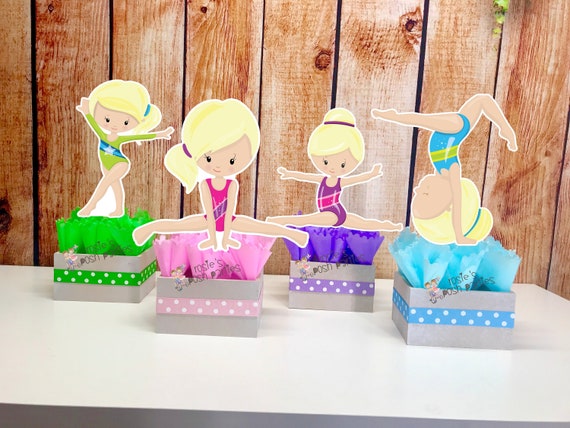 Girl Gymnast Birthday Centerpiece Gymnast Party Birthday Favor Etsy