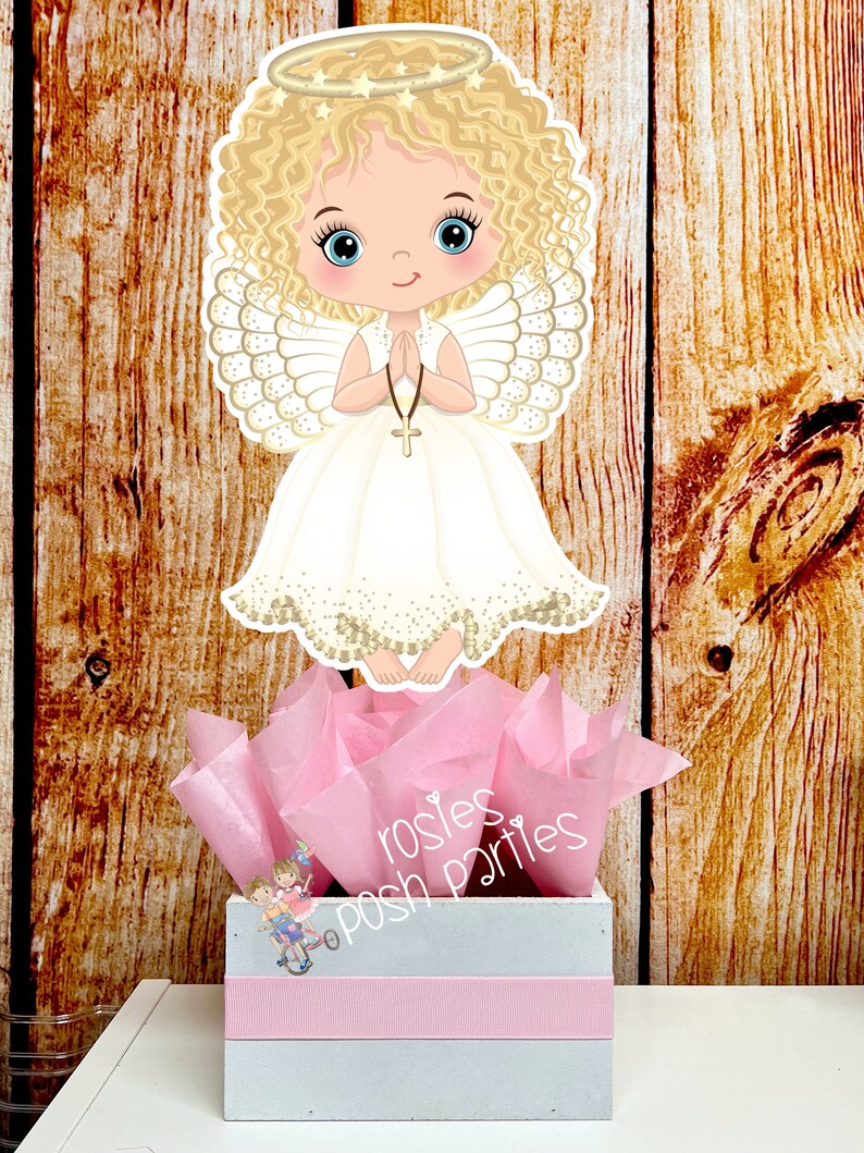 Christening Baptism Centerpieces Baptism Angel Theme Etsy