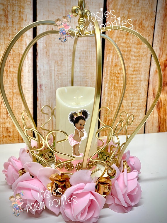 Royal Princess Theme | Pink and Gold Theme | Little Princess Crown | Royal Theme Crown Centerpiece | Princess Theme Gold Crown Theme Decor Il_570xn