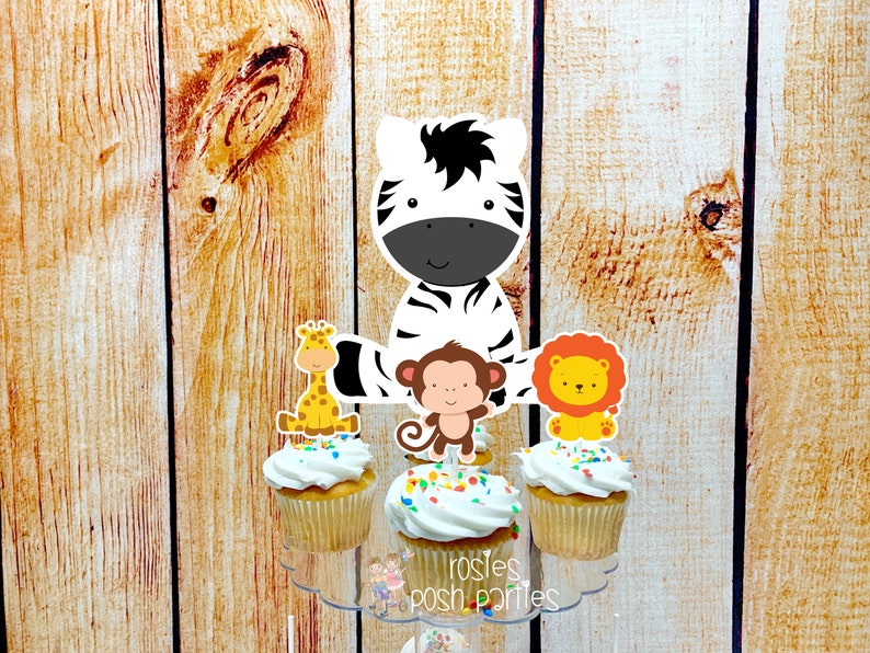 Jungle Safari Birthday Theme Safari Cupcake Stand Jungle Etsy