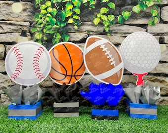 Sports Theme Centerpiece Sport Party Sports Birthday Soccer Football Baseball Basketball decoration Birthday Sport Theme Shower INDIVIDUAL