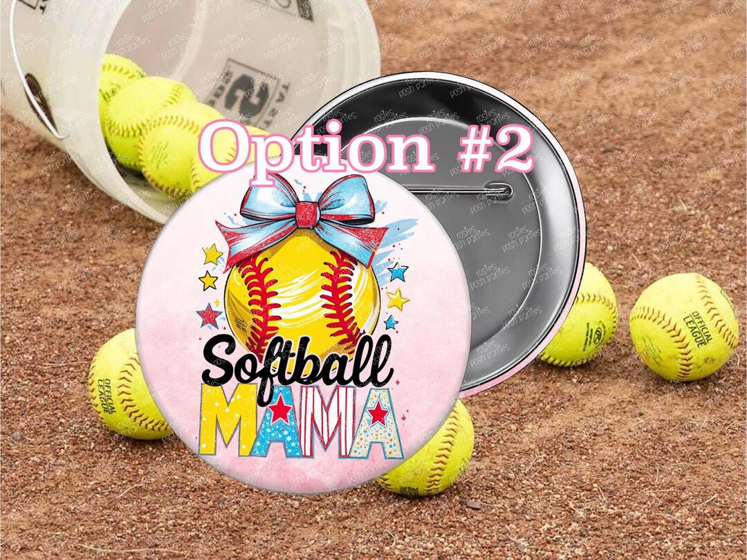Softball Mom Retractable Badge Holder - Cute Softball ID Reel Clip Gift For Team Moms & Players' Mothers