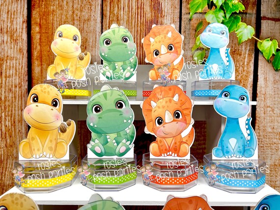 Dinosaur Baby Shower Theme | Dinosaur Party Candy Jar Favor | Dino Theme Favors | Triceratops Fossil Hatching Soon Birthday Candy SET OF 12 Il_570xn
