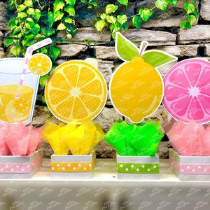 Pink Lemonade Baby Shower Theme | Lemonade Theme Centerpiece | Pink Lemonade Sweet One | Lemonade Theme | Pink Lemonade Stand SET OF 4
