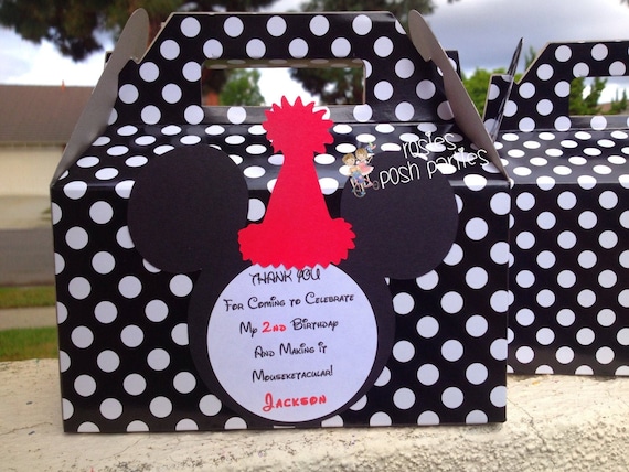 Mickey Mouse Birthday Theme Party Favor Boxes | Mickey Favor Boxes | Birthday Theme Loot Bag | Party Favor Box | Mickey Clubhouse SET OF 12 Il_570xn
