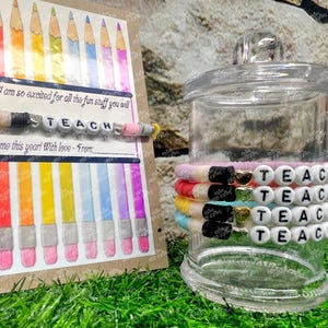 Back To School Teacher Bracelet | Pencil Bracelet | Teacher Appreciation Bracelet | Personalized Bracelet | Teacher Gift | Teach Pencil