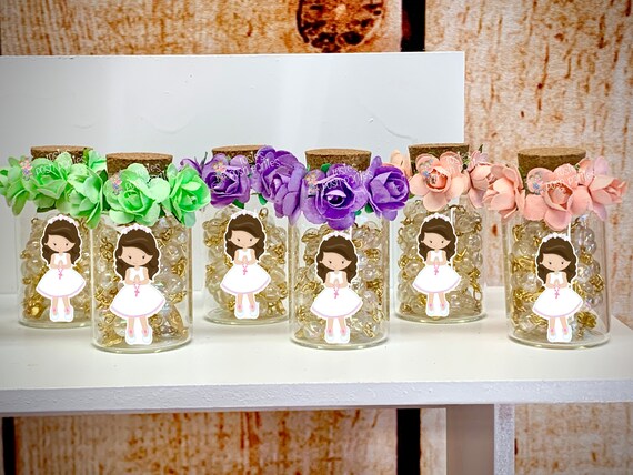 Rosary Favor | First Communion Favor | Baptism Favor | Rosary Vial Jar | Full Size Rosary Favors | Beaded Rosaries | Communion SET OF 12 Il_570xn