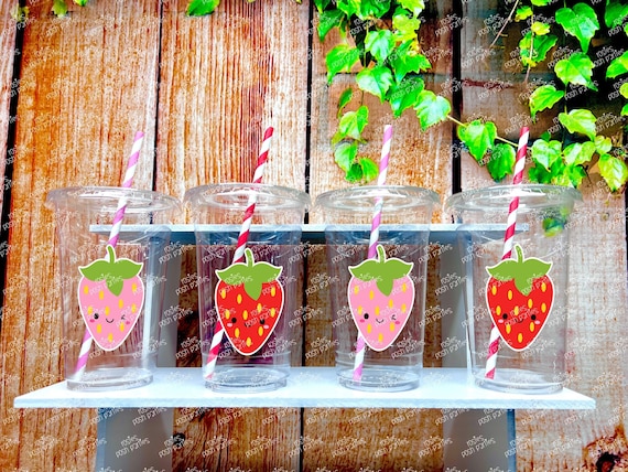 Strawberry Theme | Strawberry Baby Shower | Pink Strawberry | Red Strawberry | Strawberry Birthday Strawberry Theme Party Favor Cups VARIETY Il_570xn
