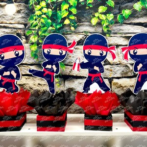 Ninja Birthday Theme | Ninja Karate Party Centerpiece Decoration | Ninja Party Centerpiece | Ninja Baby Shower Ninja | Taekwondo SET OF 4