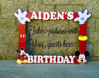 Mickey Mouse photo booth Clubhouse birthday party photo booth or photo prop decoration Pluto Daisy Goofy Minnie Mickey Donald