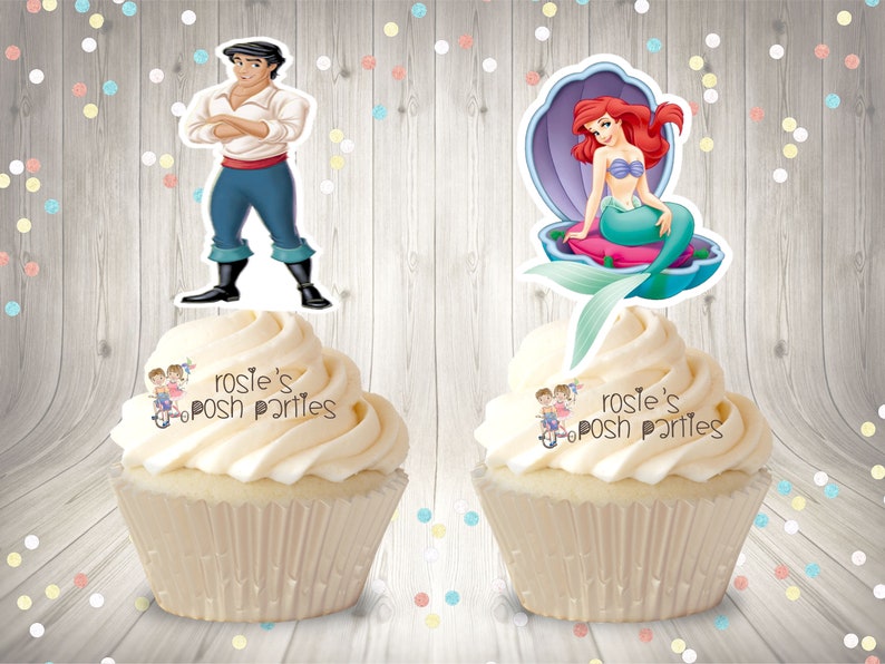 Mermaid Theme Party SET OF 12 Little Mermaid Birthday Cupcake Favor Under the Sea Theme Mermaid Cupcake Topper Favor Mermaid Theme