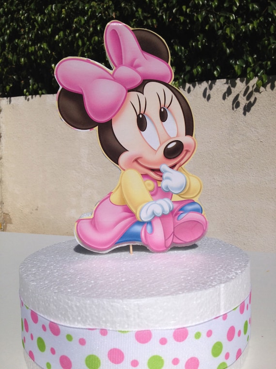 Baby Minnie Mouse Cake Topper For Baby Shower Or 1st Birthday Etsy
