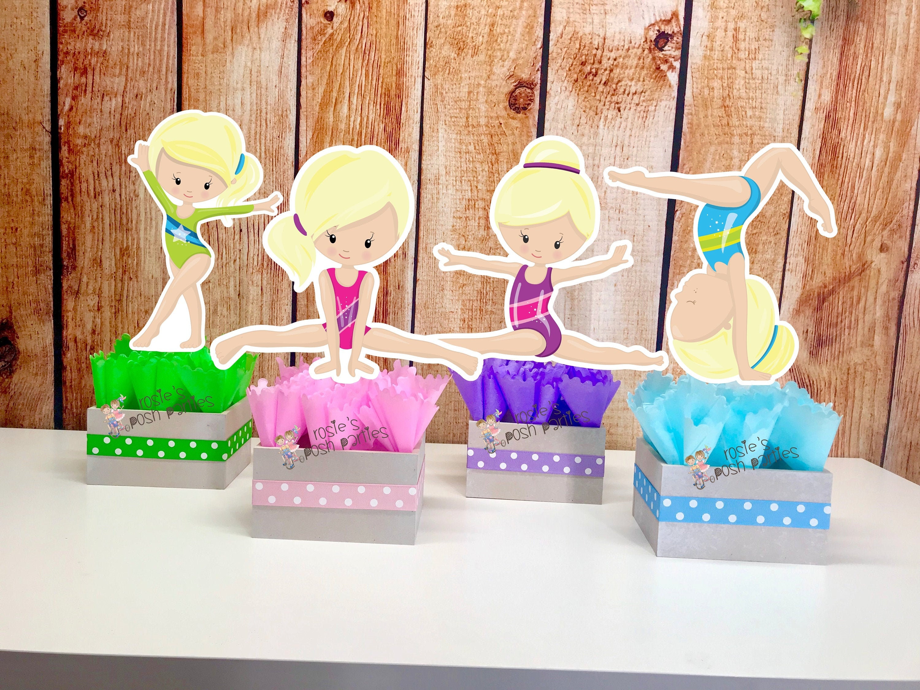 Girl Gymnast Theme Birthday Centerpiece Gymnast Party Birthday | Etsy