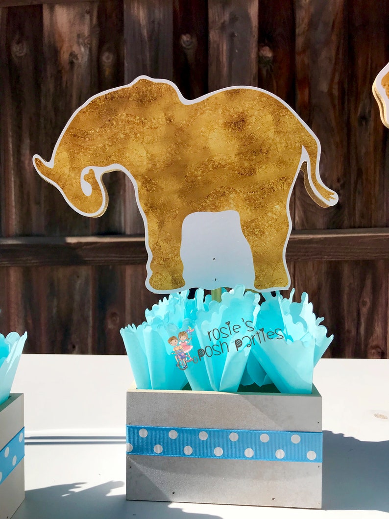 Gold Safari Shower Centerpiece Baby Shower Party Decoration Etsy