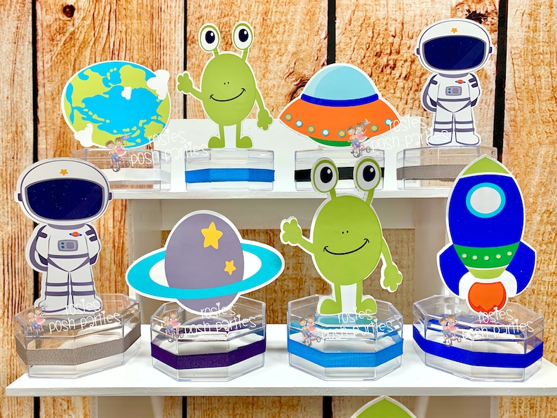 Blast off Outer Space Birthday Party | Outer Space Theme Candy Jar ...