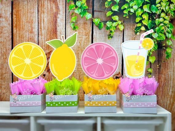 Pink Lemonade Theme | Lemonade Theme Centerpiece Decoration | Pink Lemonade Sweet One | Lemonade Theme | Pink Lemonade Stand SET OF 4 Il_570xn