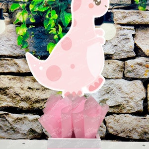 Pink Dinosaur Birthday Theme Party Decoration Table Centerpiece