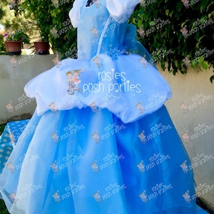 Cinderella dress for Birthday costume or Photo shoot Cinderella dress outfit Birthday dress Cinderella costume Princess dress for Birthday image 8