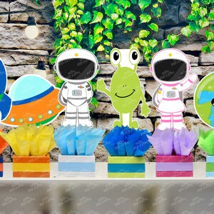 Outer Space Theme | Planets Birthday | Solar System Party | Blast Off Table Centerpiece | Spaceship Outer Space Astronaut Planet INDIVIDUAL