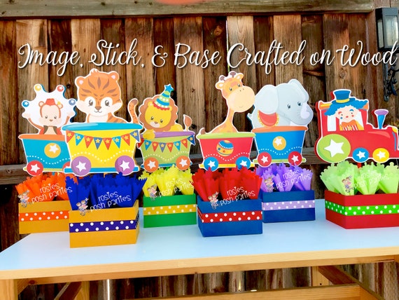 Carnival Circus Birthday Centerpieces Circus Carnival Baby Shower Guests Circus Carnival Party Decor birthday or Baby Shower SET OF 6 Il_570xn