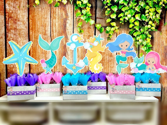 Mermaid Theme | Mermaid Baby Shower | Mermaid Birthday Party Centerpiece Decoration | Under The Sea Theme | Baby Shower | Mermaid INDIVIDUAL Il_570xn