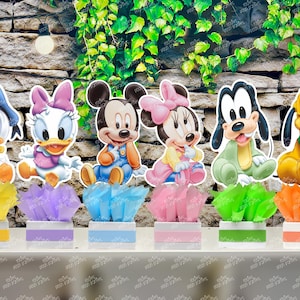 Baby Mickey Mouse Clubhouse birthday party wood guest table centerpiece decoration Pluto Daisy Goofy Minnie Mickey Donald INDIVIDUAL