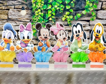 Baby Mickey Mouse Clubhouse birthday party wood guest table centerpiece decoration Pluto Daisy Goofy Minnie Mickey Donald INDIVIDUAL