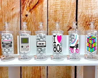 I love 80s Theme BIrthday Party Favor | I Love 80s Theme | 80s Favor | Apothecary Jar | I love 80s Party | 80s Theme | Party Favor SET OF 12