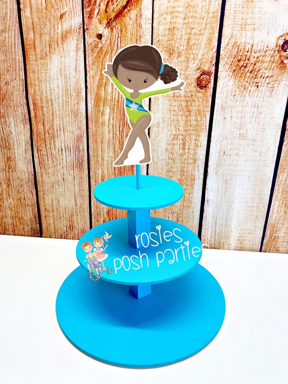 Girl Gymnast Cupcake Stand Gymnast Theme Cupcake Stand Gymnastics Cupcake Decoration Cupcake Stand Gymnast Party Decoration Gym Birthday Il_570xn