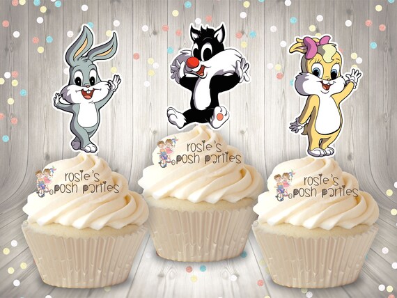 Baby Looney Tunes Theme Looney Birthday Party Cupcake Topper
